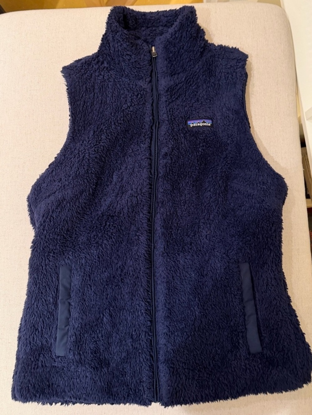 Patagonia Los Gatos Fuzzy Vest (Navy Blue, Medium)